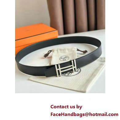 Hermes H au Carre belt buckle  &  Reversible leather strap 32 mm 01 2023